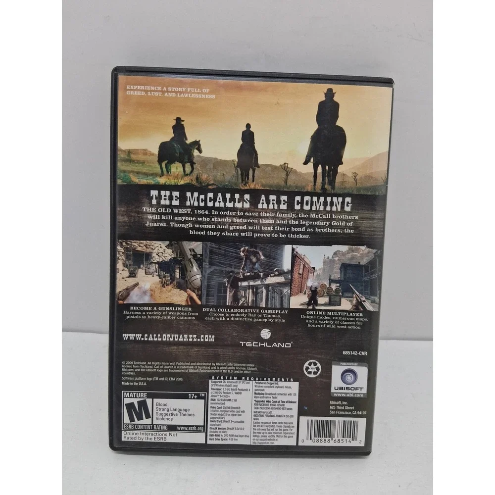 Call of Juarez Bound in Blood PC DVD-ROM Ubisoft Techland Western FPS Game 2009